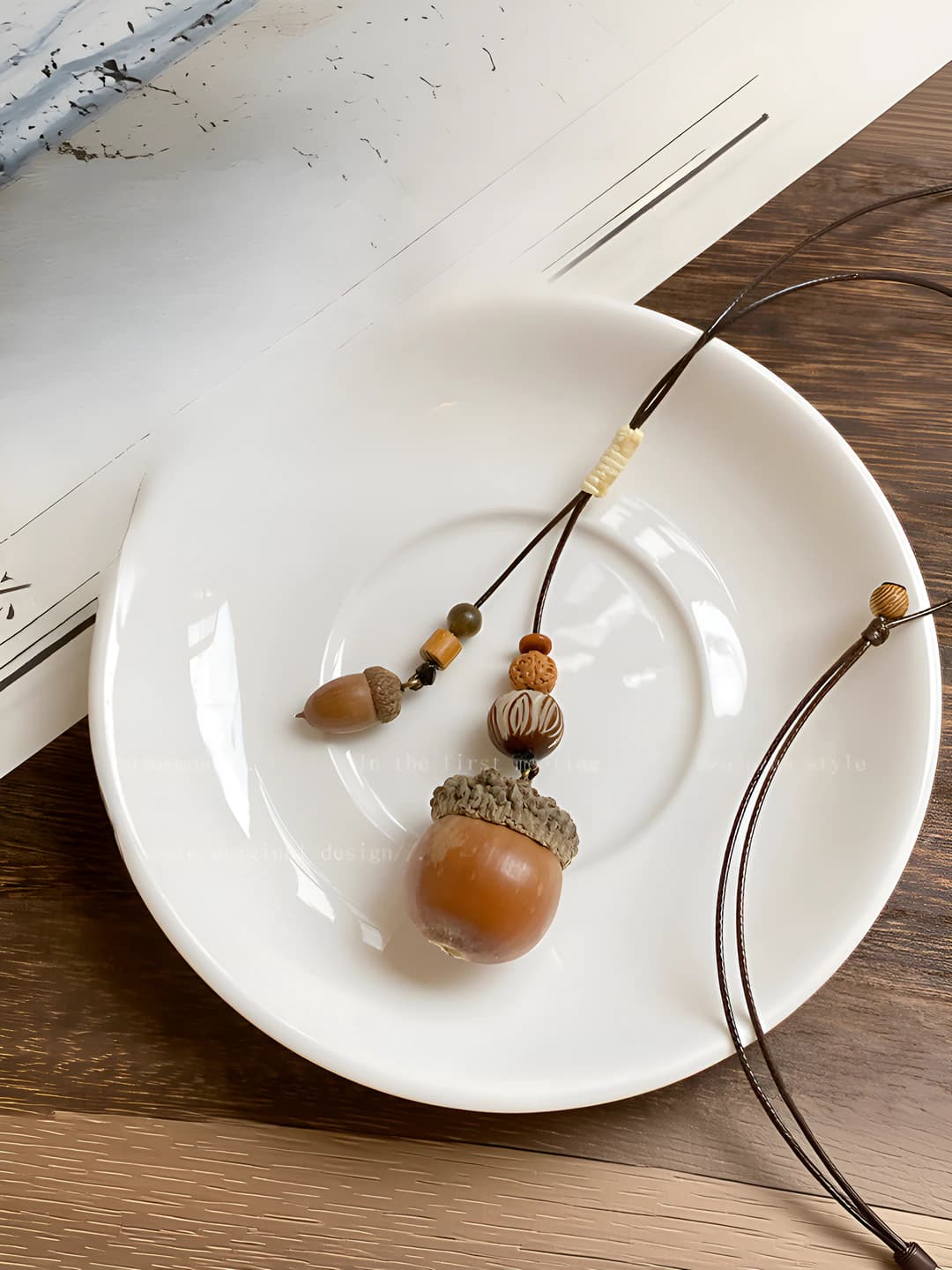 23# Necklace - Coffee - Large acorn