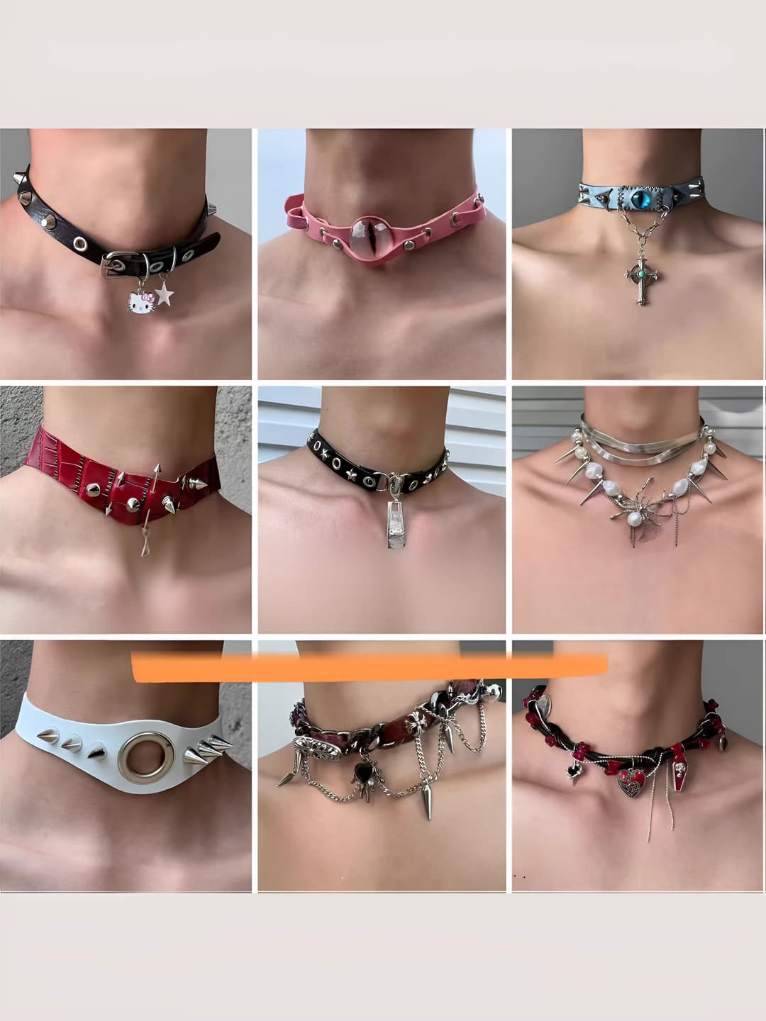 Women's gothic choker: Y2K punk style, alloy, butterfly, crown, heart, bow, star and ball elements
