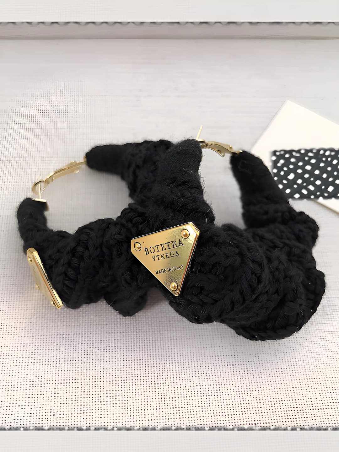 Black - Yarn wrapped ear hoops