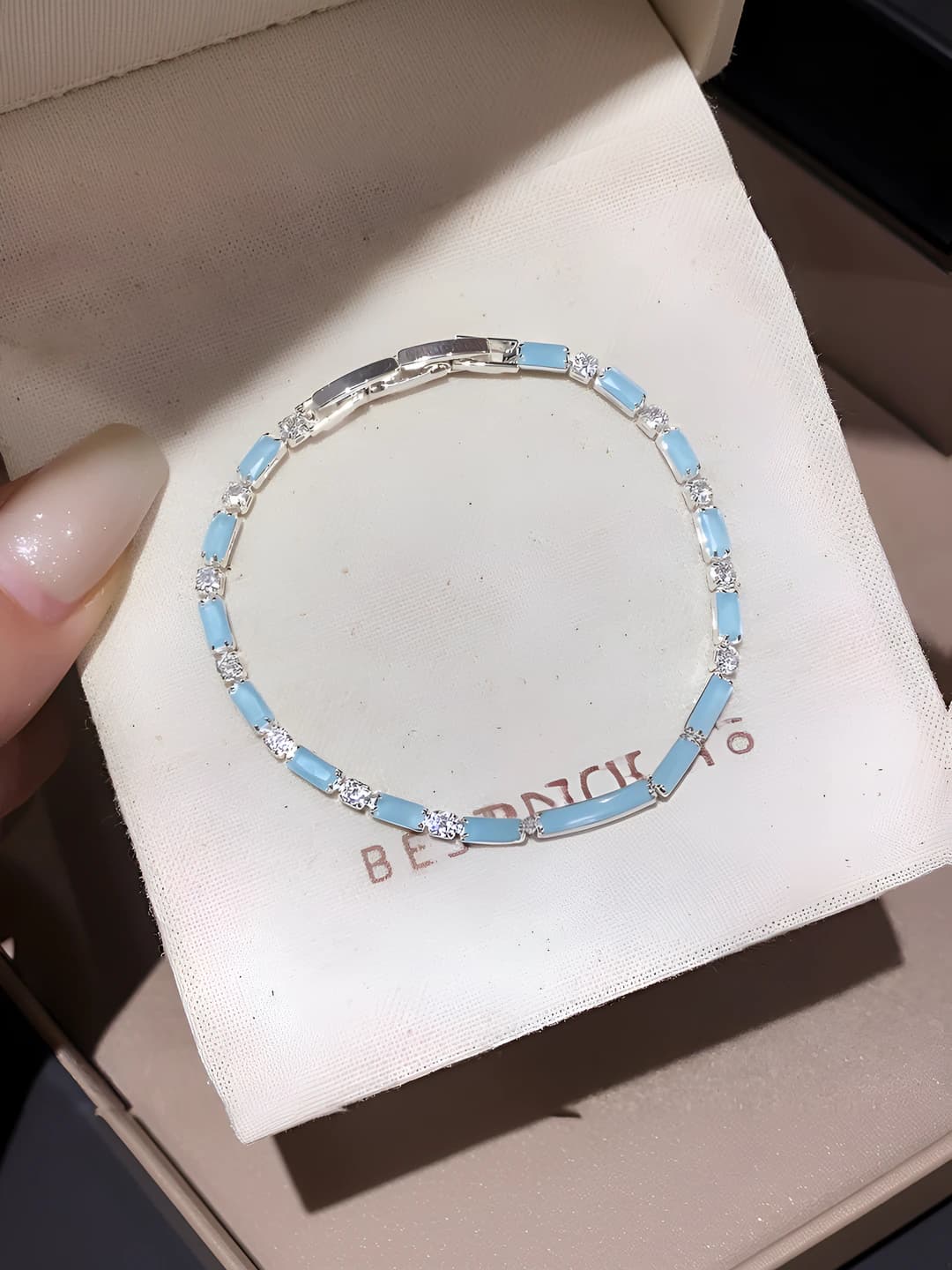 55# Bracelet - silver - blue