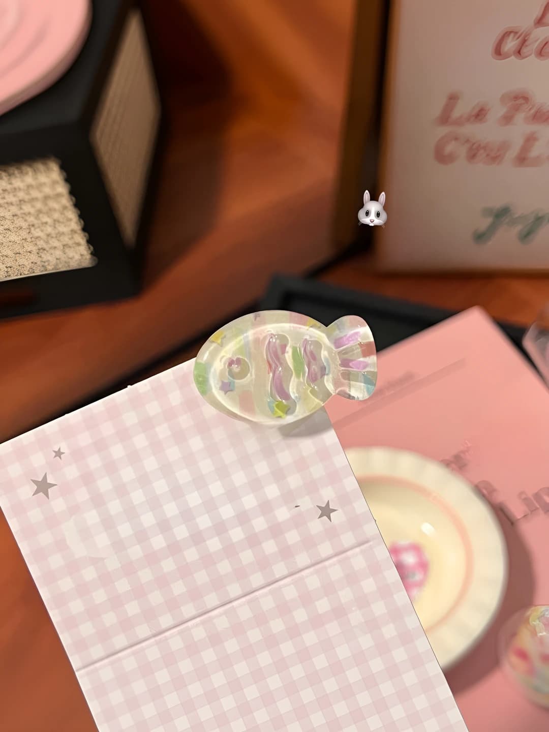 Jelly lemon and grape fish hair clip 3.2 cm
