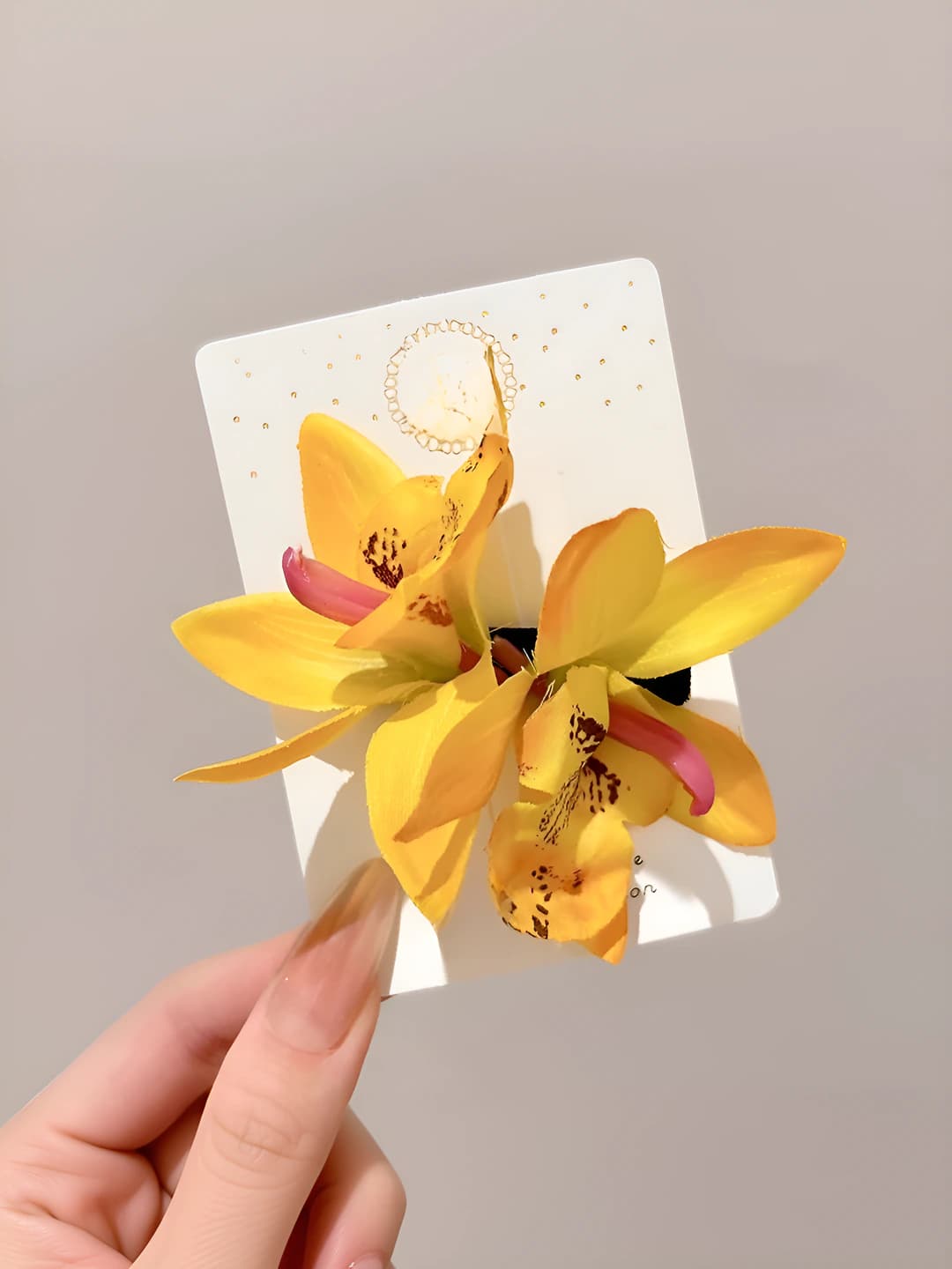 1# Double flower - yellow hair clip