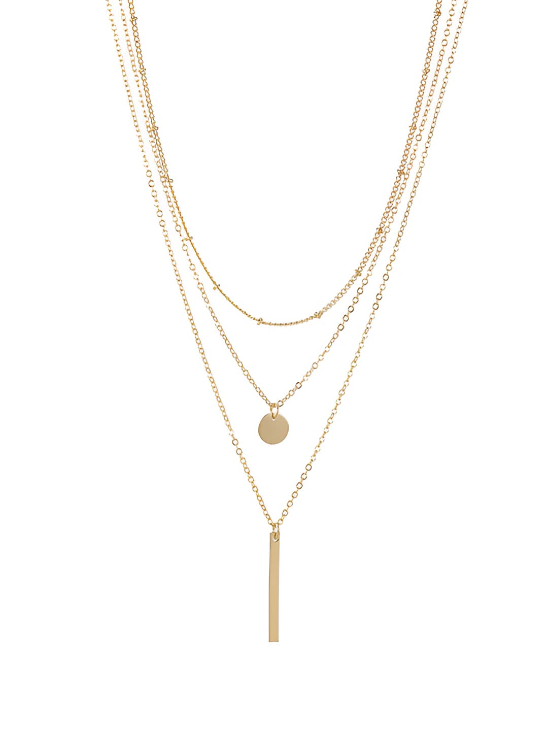 Женское многослойное ожерелье-комплект: золотистое, геометрической формы, с элементами волн, рюй и тотемов, из сплава, с гальваническим покрытием