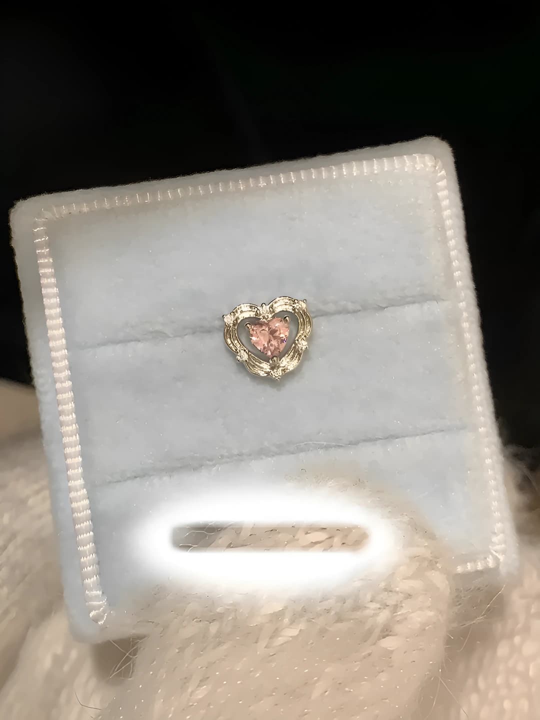 Pink diamond heart 1 pc