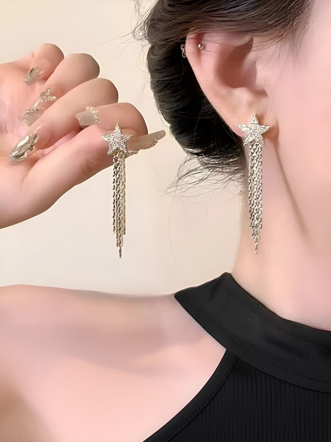 Star tassel earrings