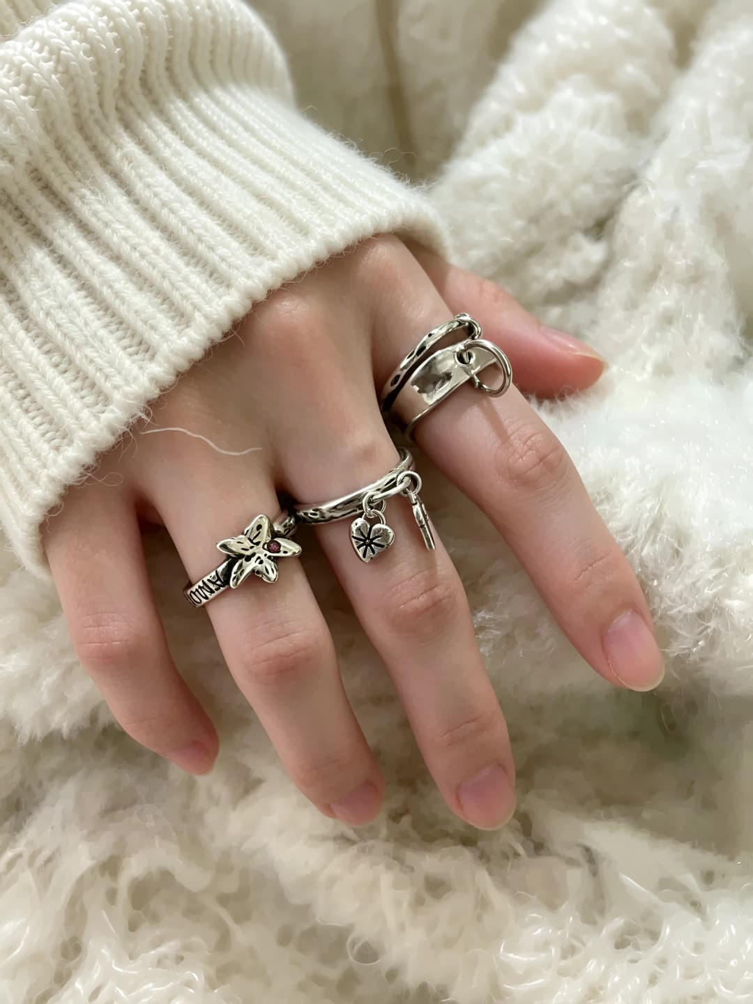 Women's Korean style vintage star ring, made of copper and zirconia, sea star shape, electroplated, unique design