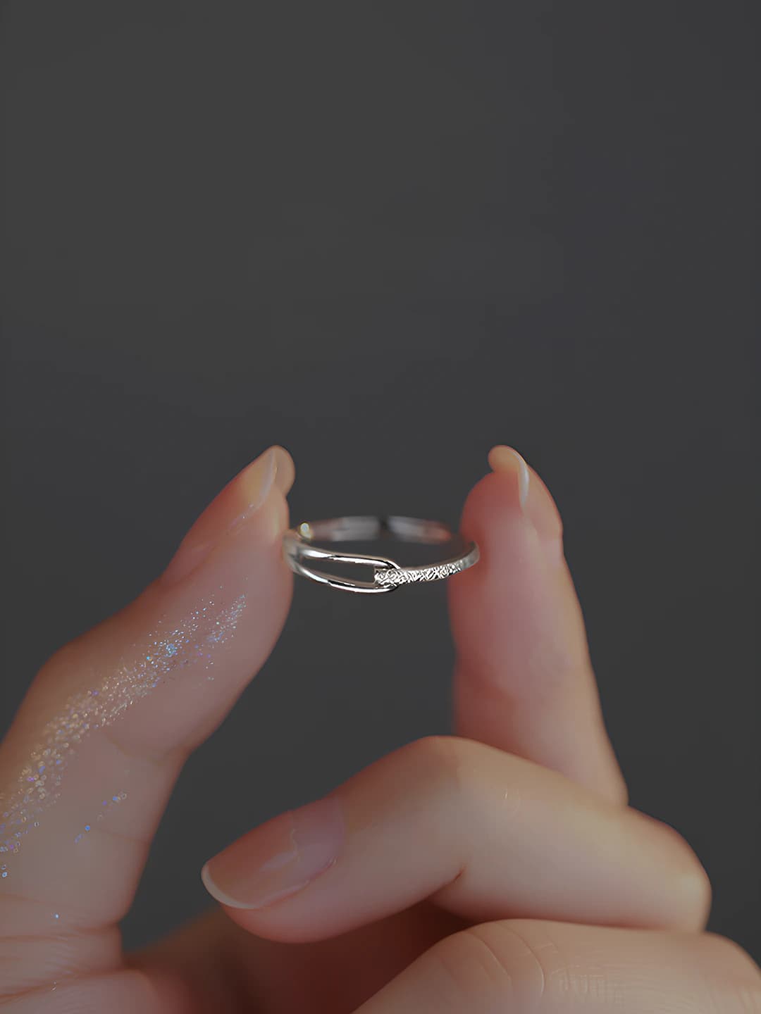 Women's geometric ring, summer design element, ins style, adjustable ring