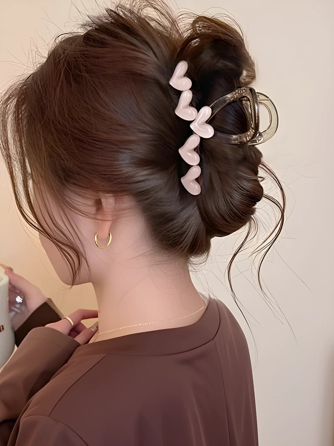 Light pink heart clip 8 cm