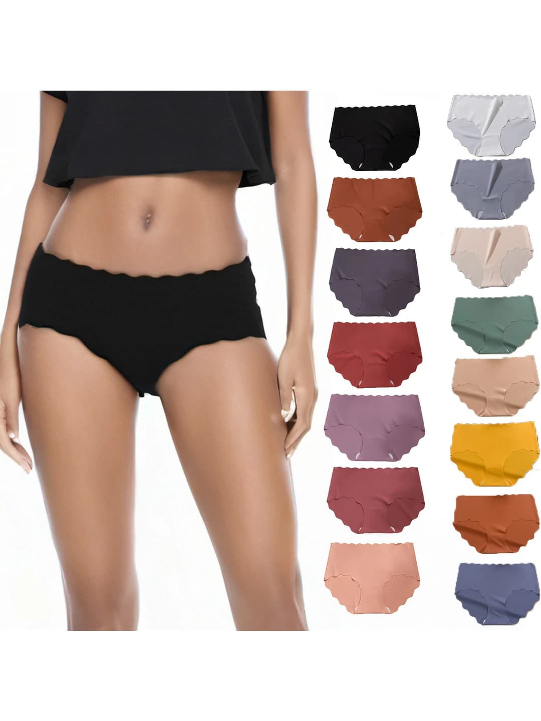 Women's seamless briefs, ice-silk fabric, low waist, thin, breathable, pure cotton, all-season