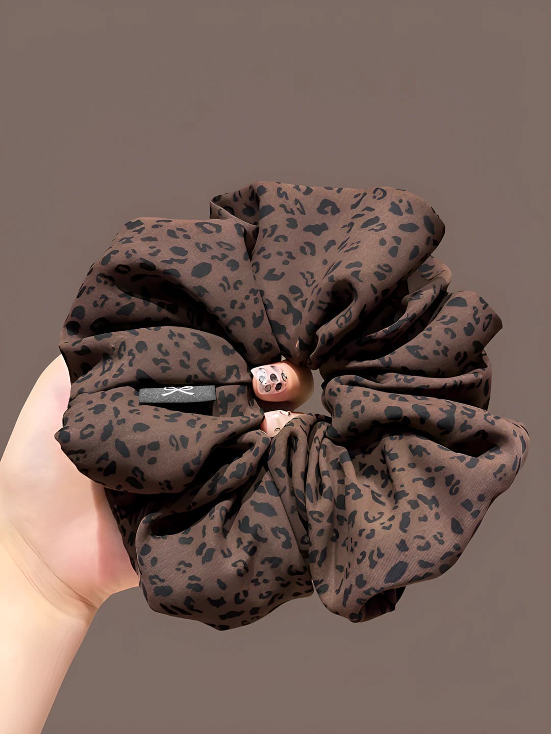 Dark coffee leopard unpressed edge approx 15 cm