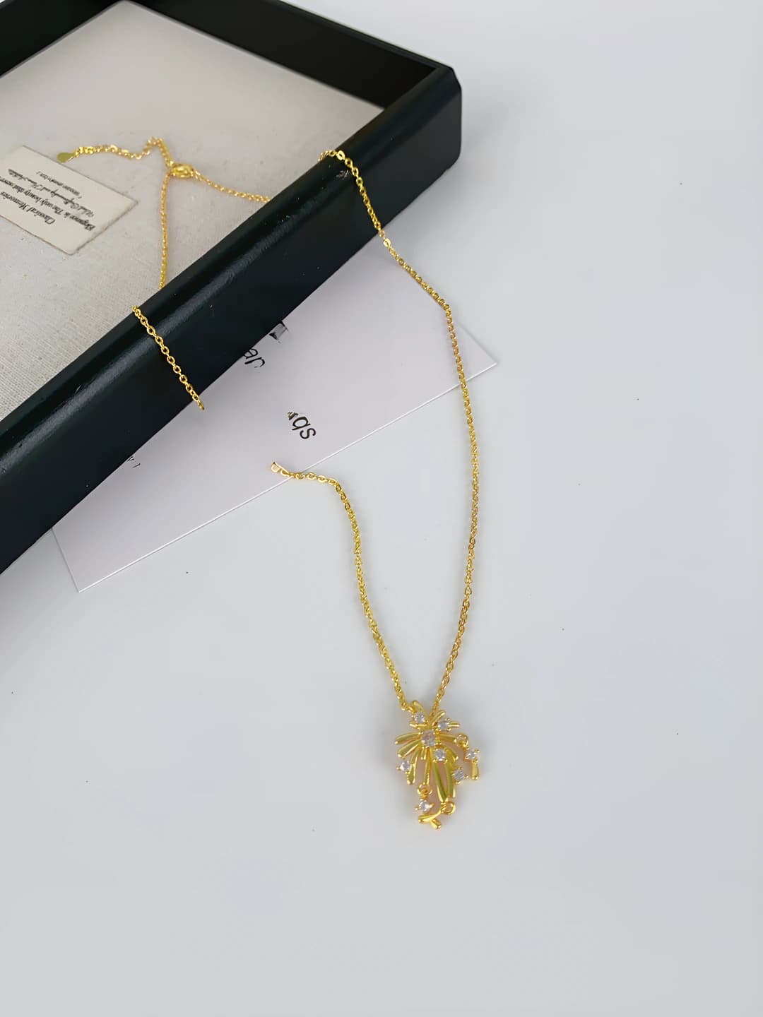 Zircon firework pendant necklace X5052