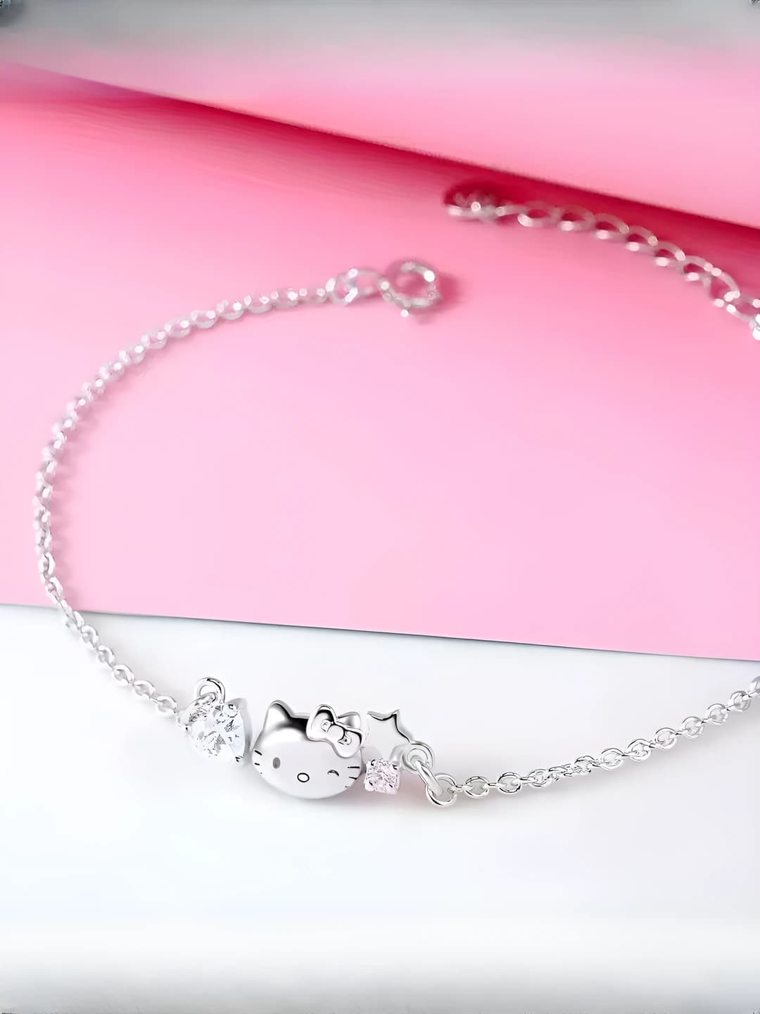 Women's Hello Kitty 50th Series Crystal Bracelet, Cartoon Character, Birthday Gift