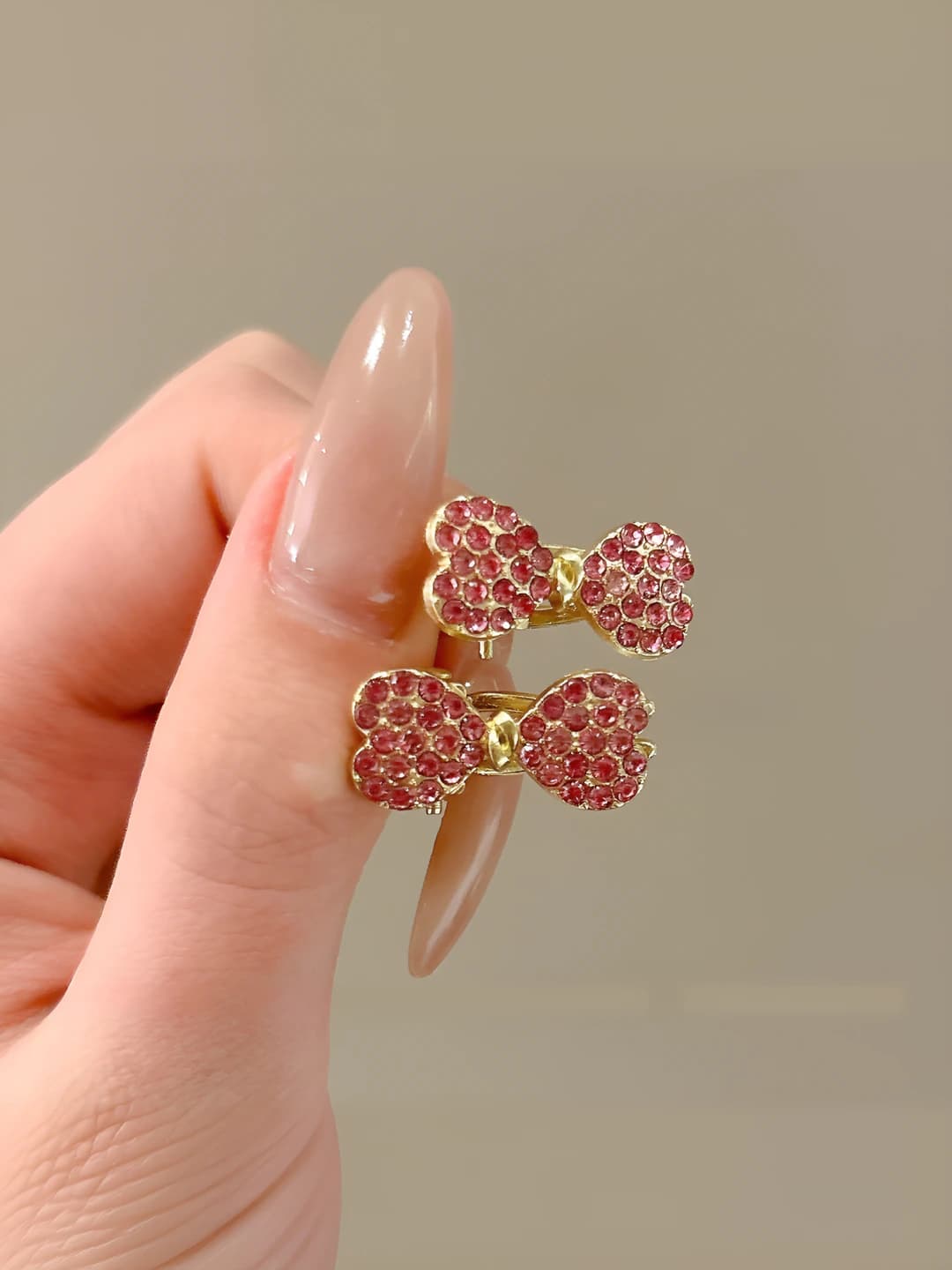 3# Pink rhinestones, 2 pcs