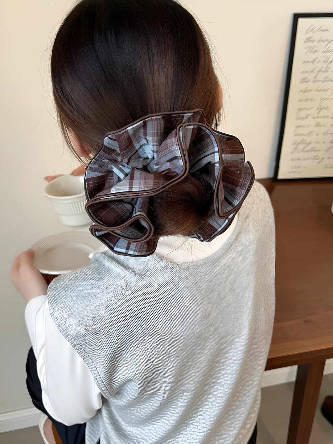 2# Blue-coffee houndstooth 16 cm