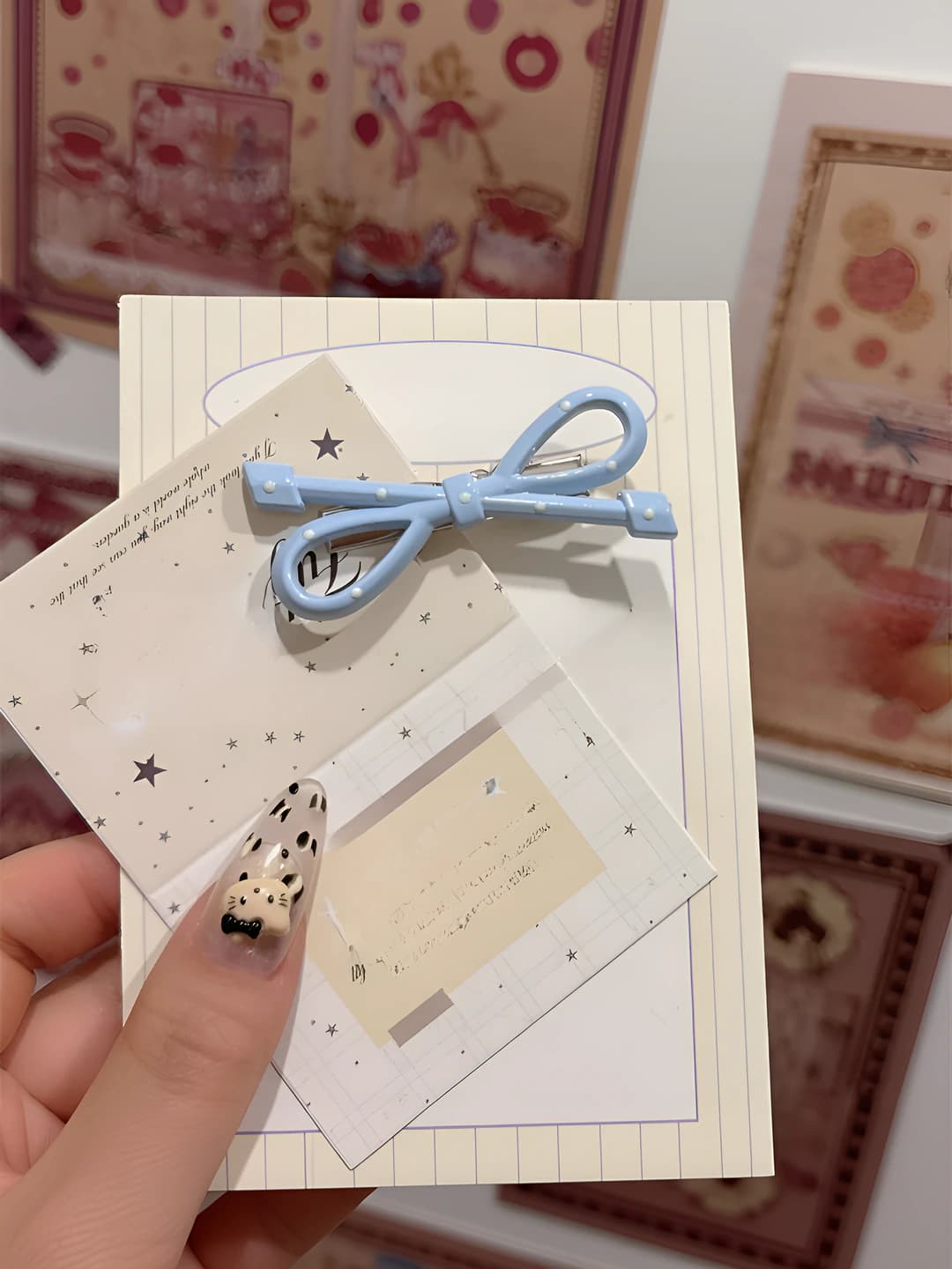 4# Blue bow, ~6 cm