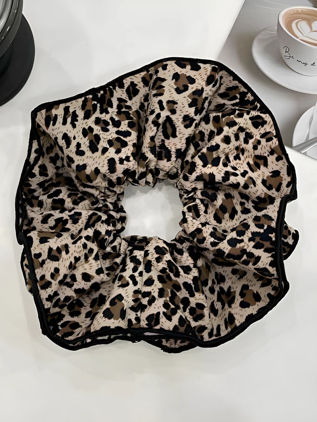Ikki qatlamli leopard rangli soch tasmalari