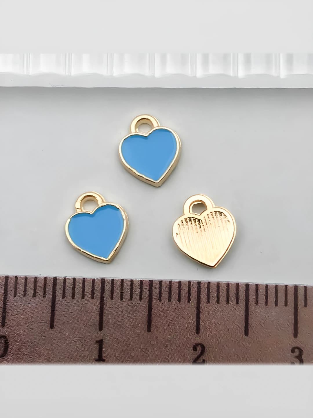 1 ta Moviy damla yurak 8x6mm-0.23g