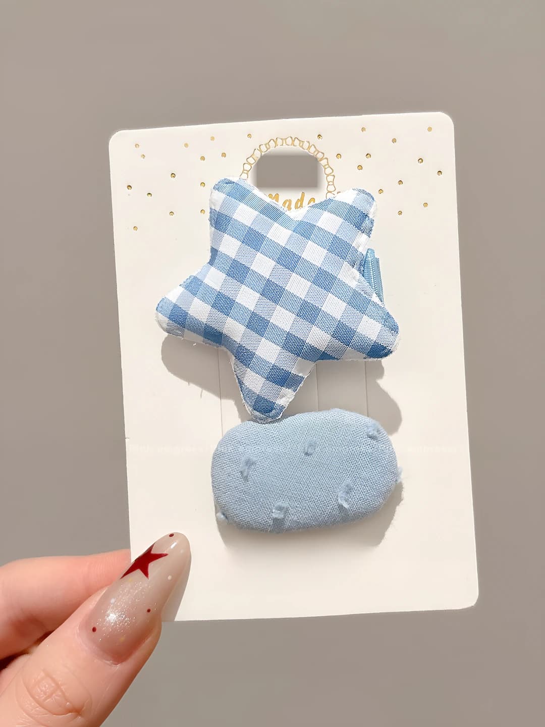 1# Plaid star clip 3.5cm