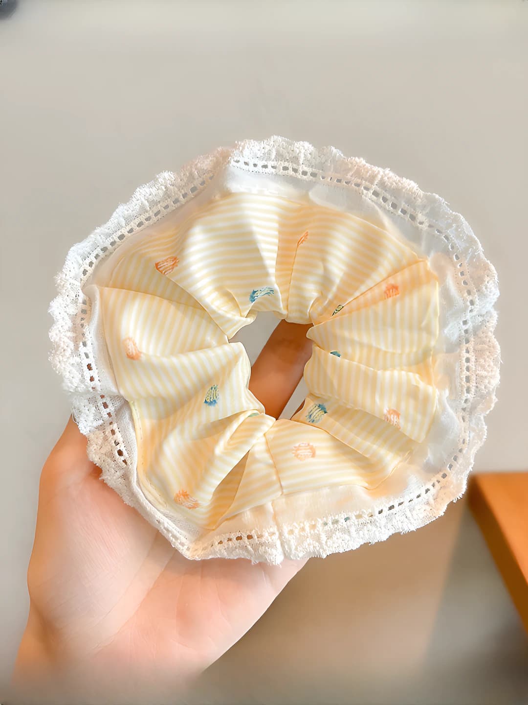 Polka stripe, yellow 12.5 cm