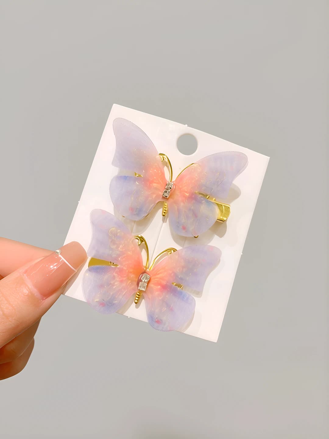 4# Grey-pink butterfly pair