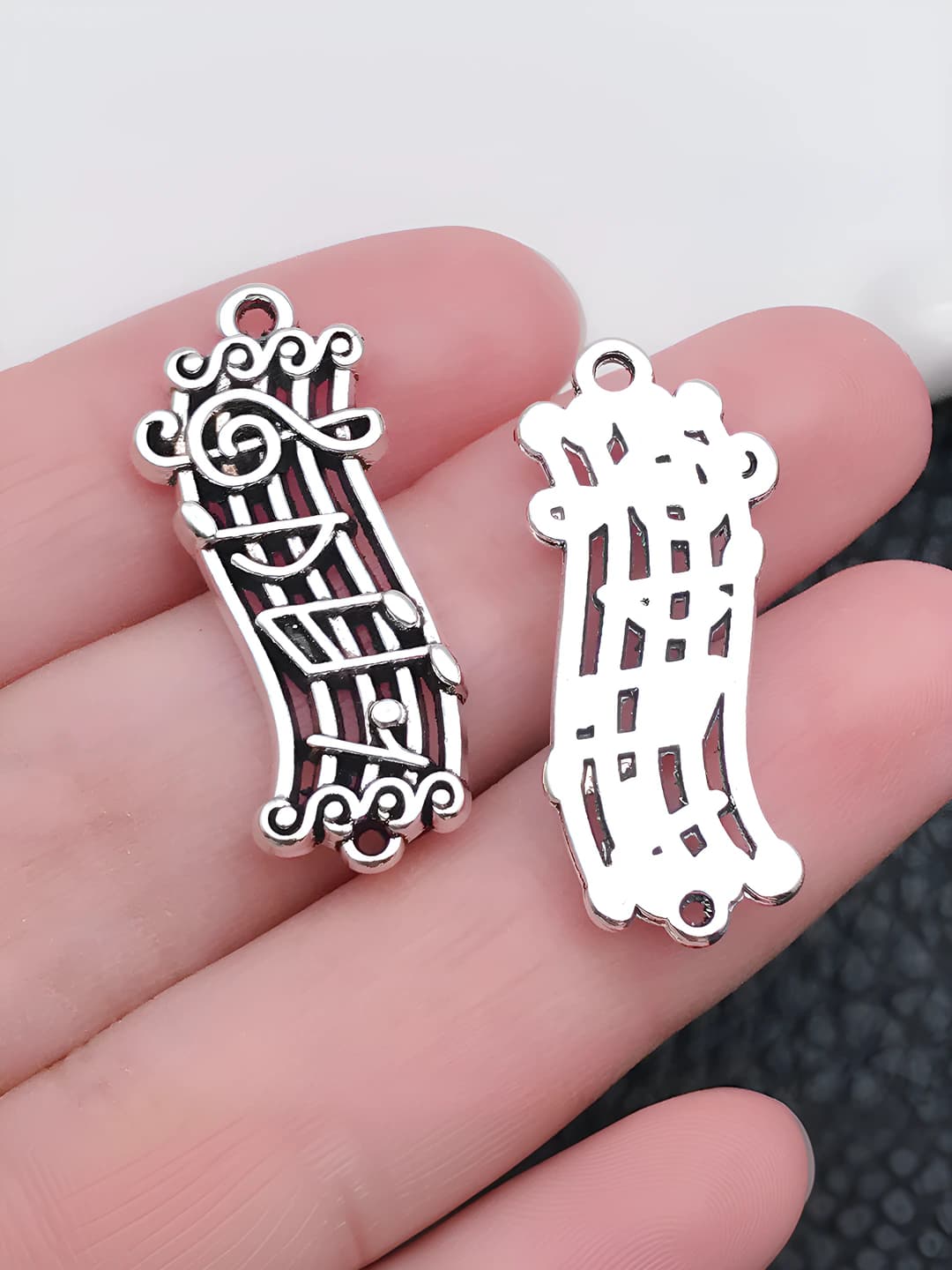 1 шт двойной подвес прямоугольная нота 28x12mm-2.1g