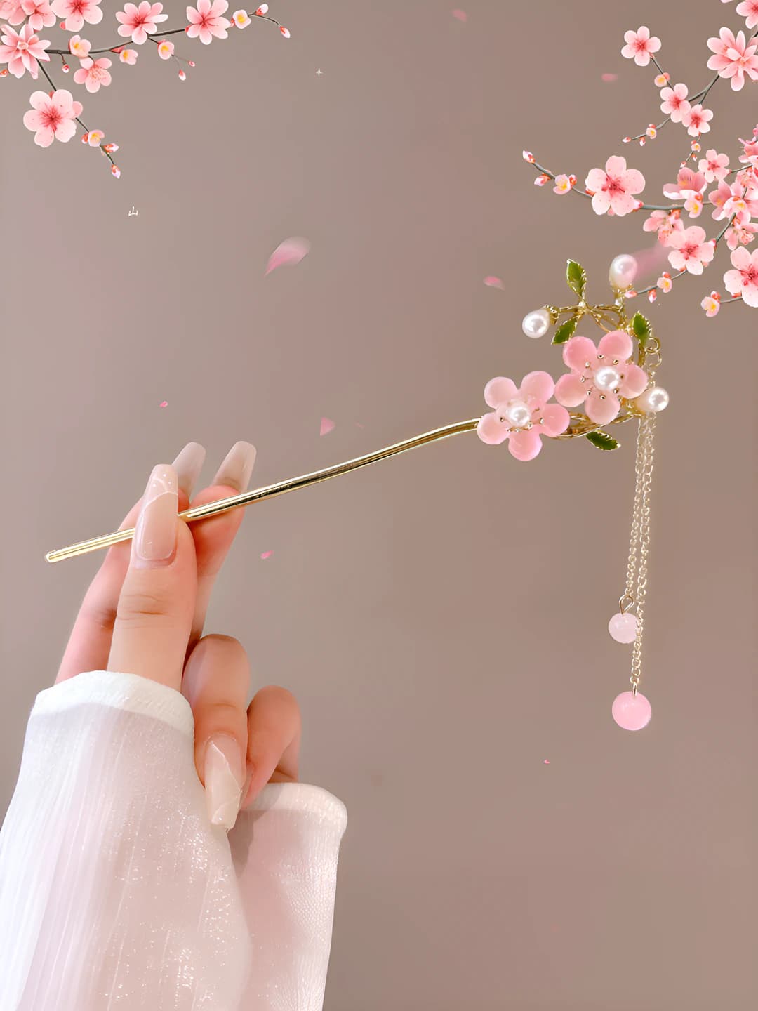 5# Pushti ikki gulli, pushti marvaridli fringili soch qirishi - oltin