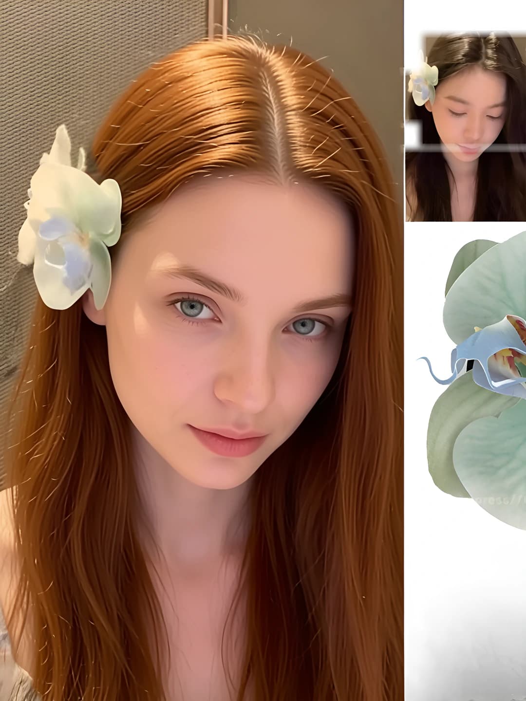 4# Green - phalaenopsis pearl duckbill clip