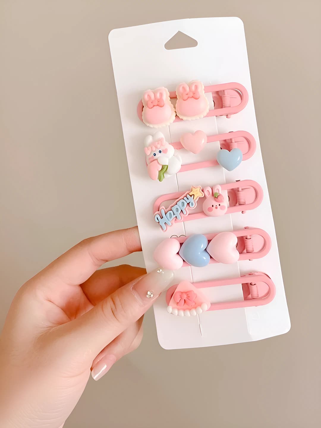 2# Розовый зажим, 5 шт, смола