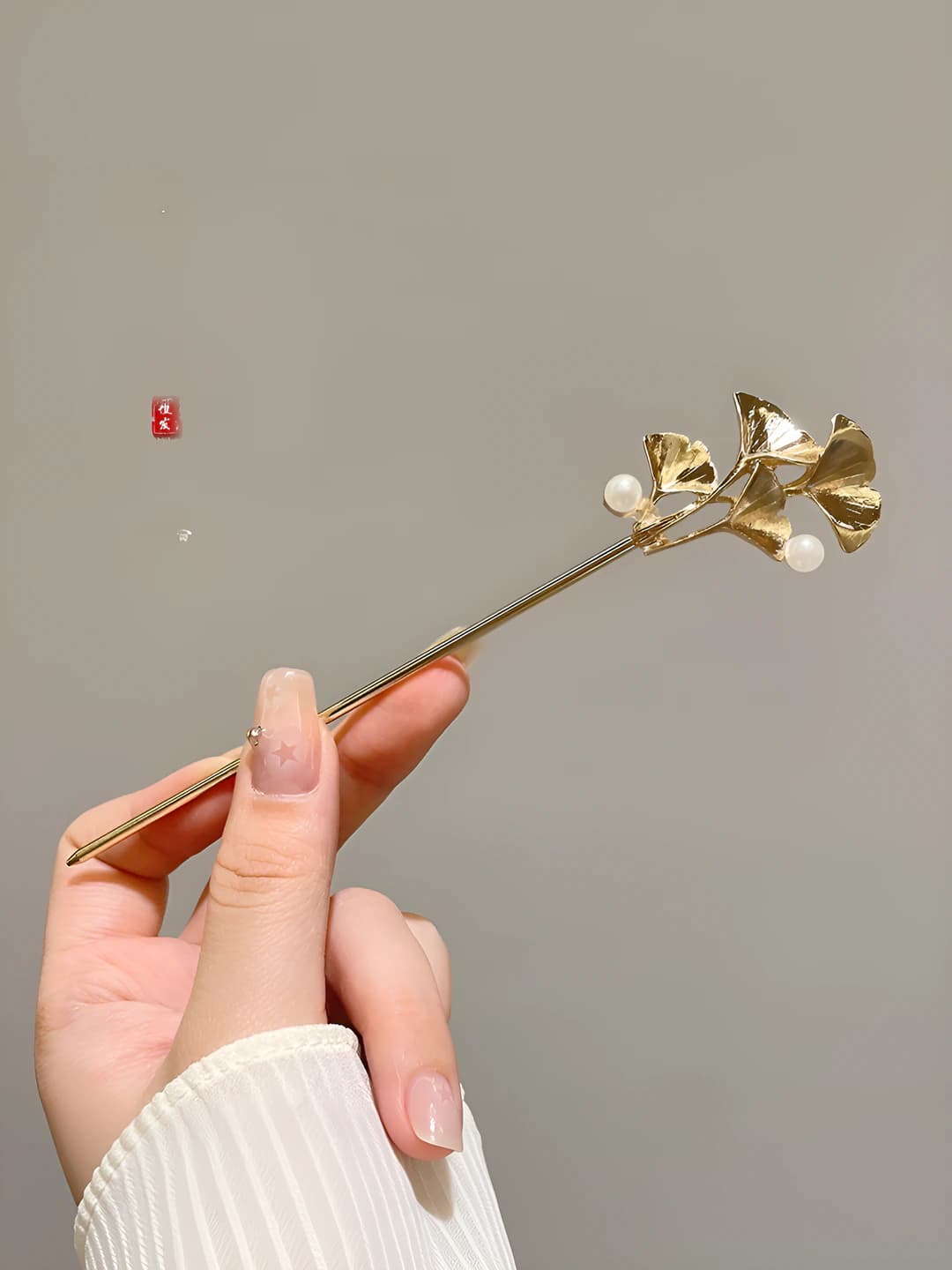 4# Pearl fan shape gold