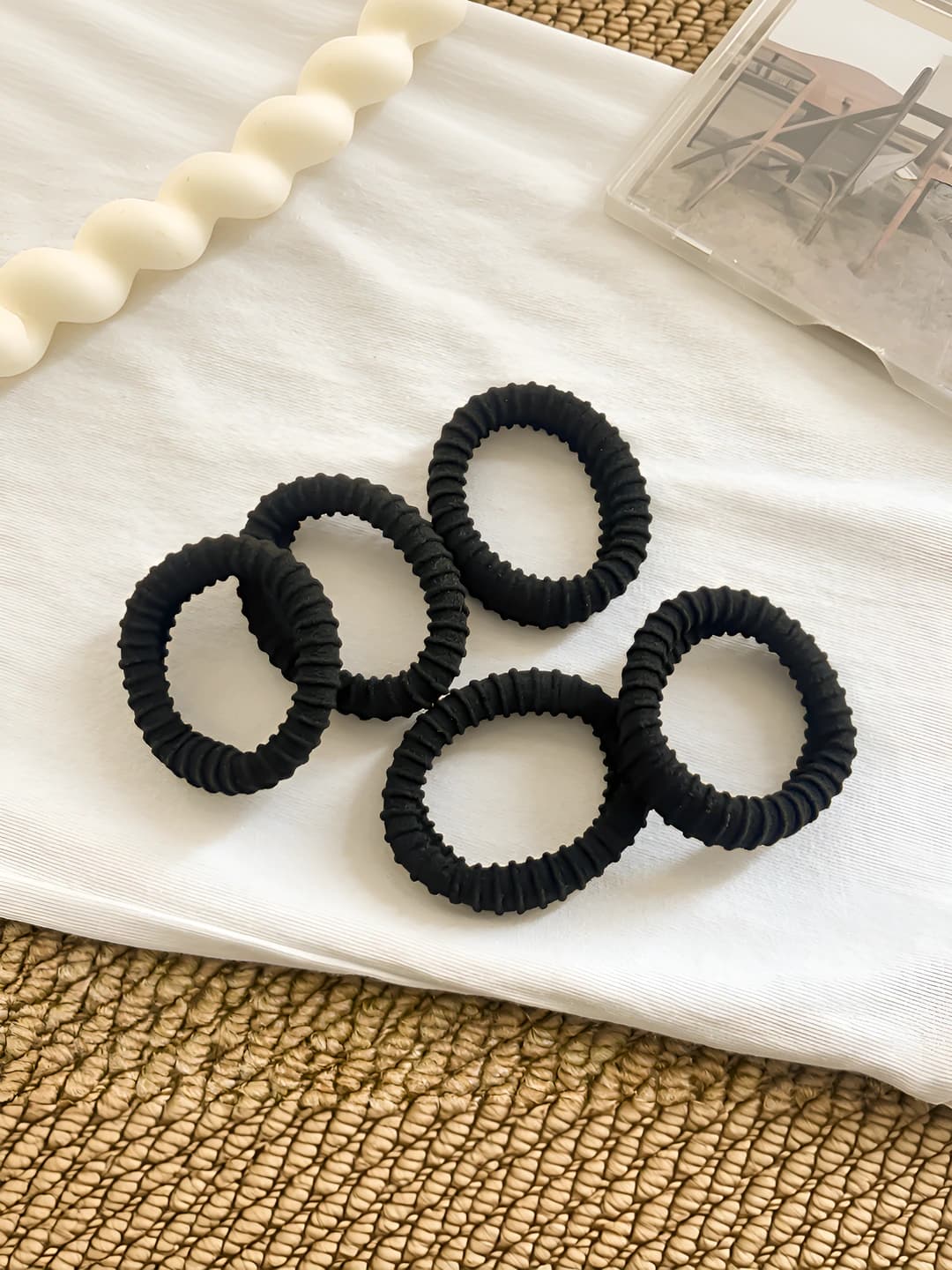 Black hair ties 5 pcs