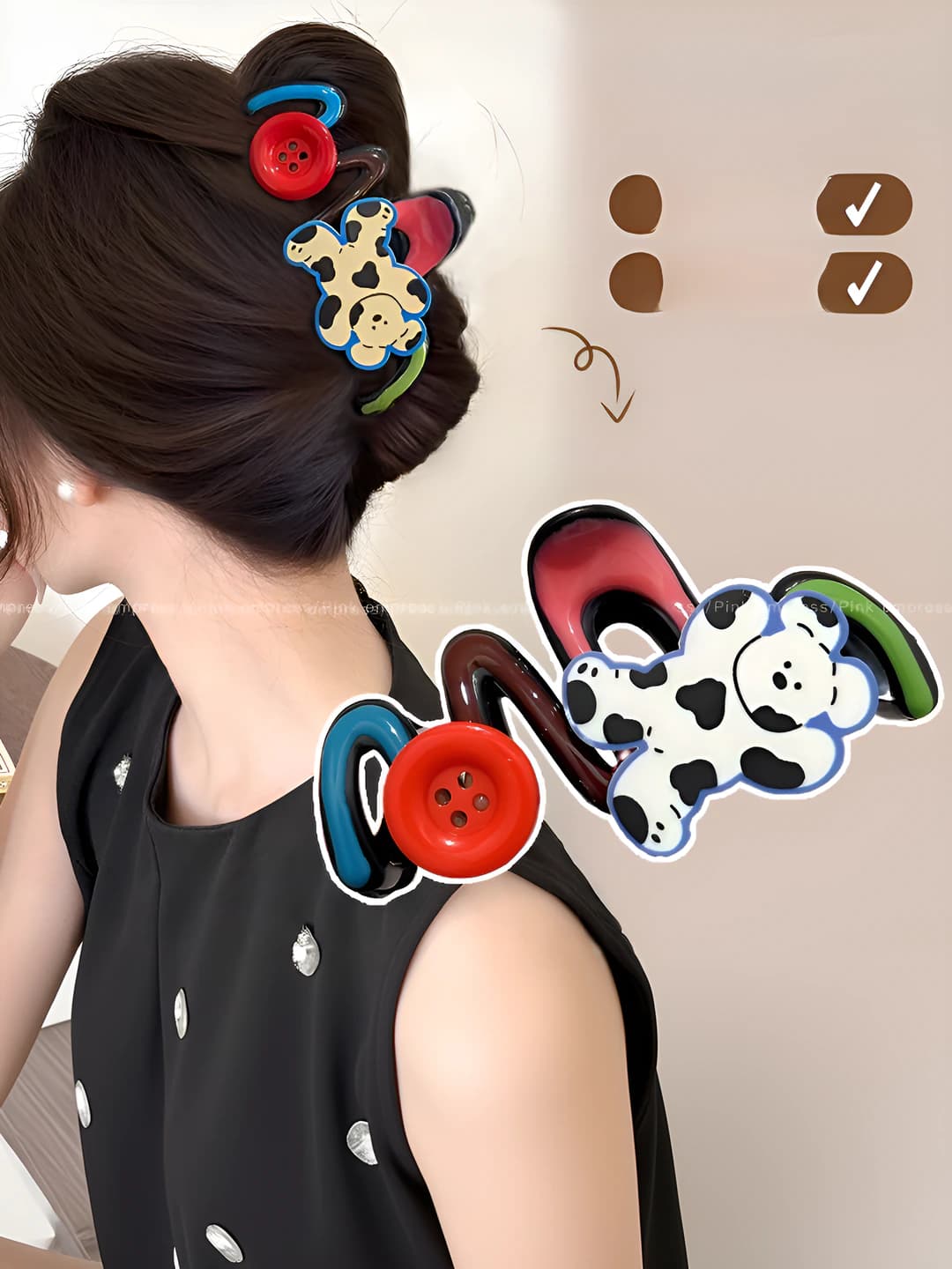 1# Button dog clip # approx 10.5 cm