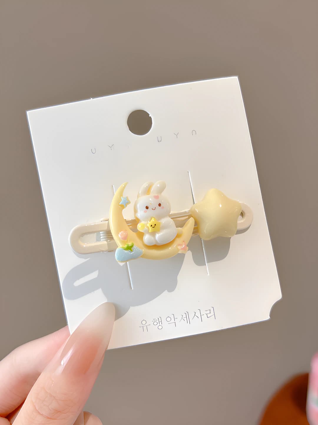 Moon bunny star hair clip, 5.8 cm