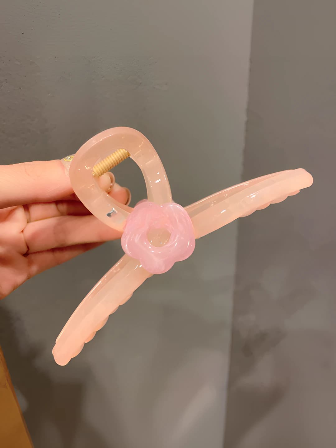 Flower clip, pink, 13 cm