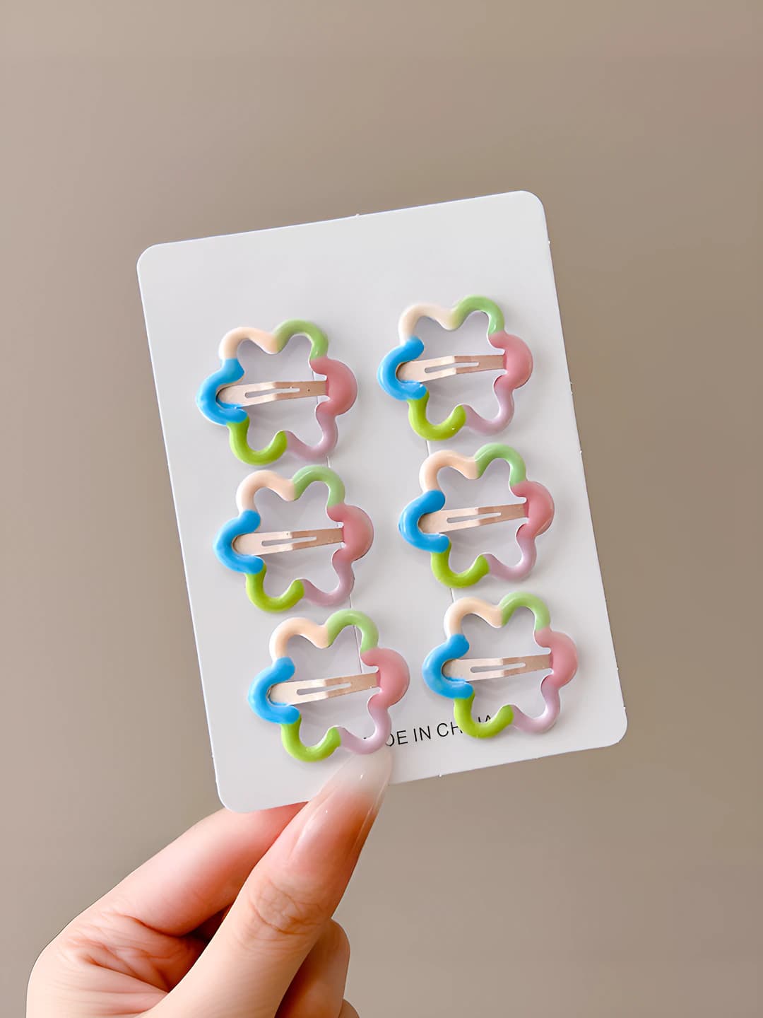 4# Rainbow, floral, 5 pcs