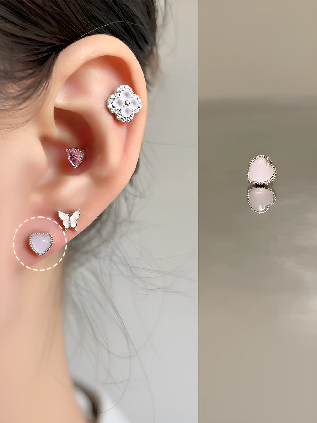 Розовый сердечко, 1 шт