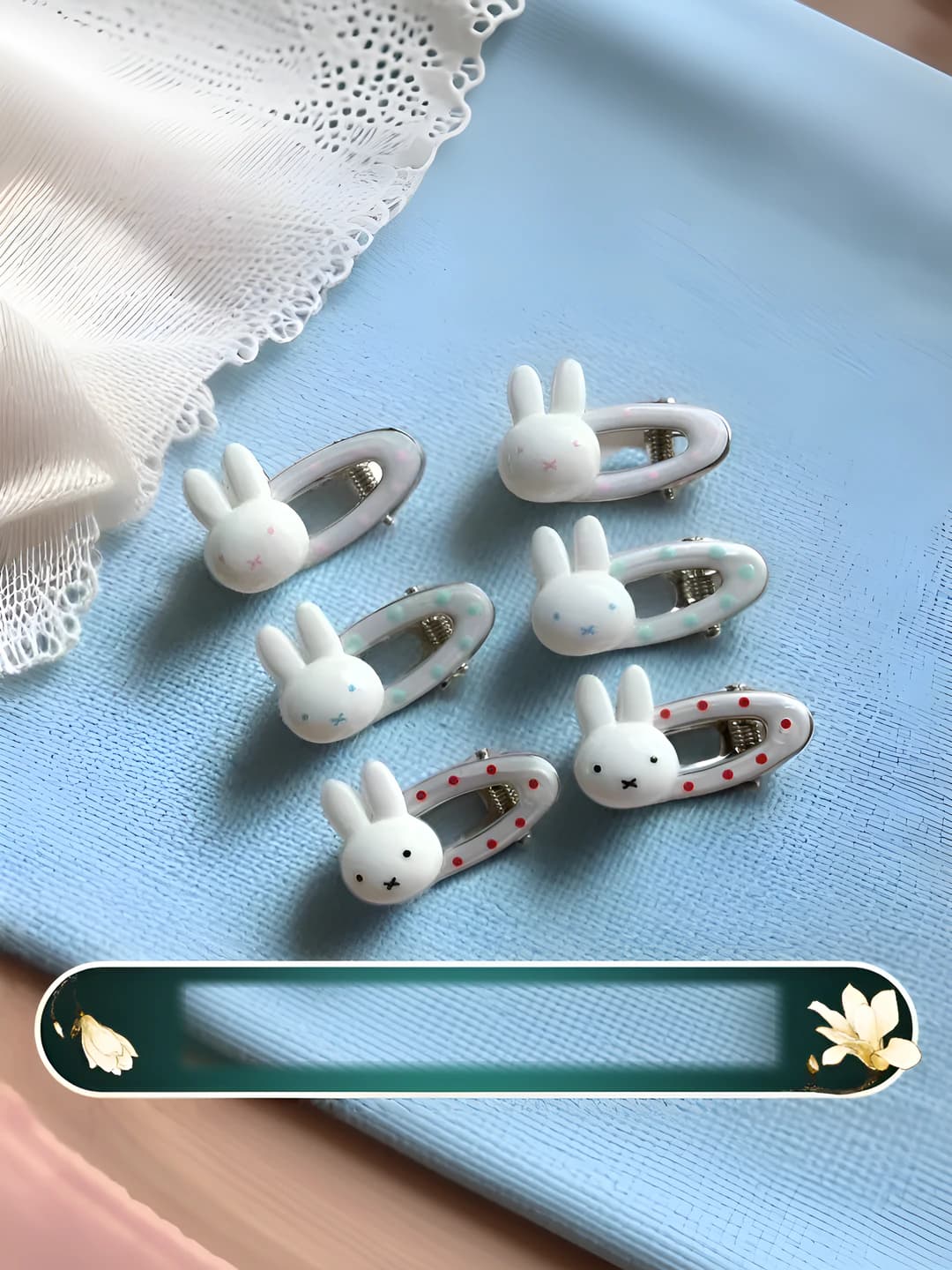 Women's hair clips: plastic, handmade, Miffy bunny, ins style for girls