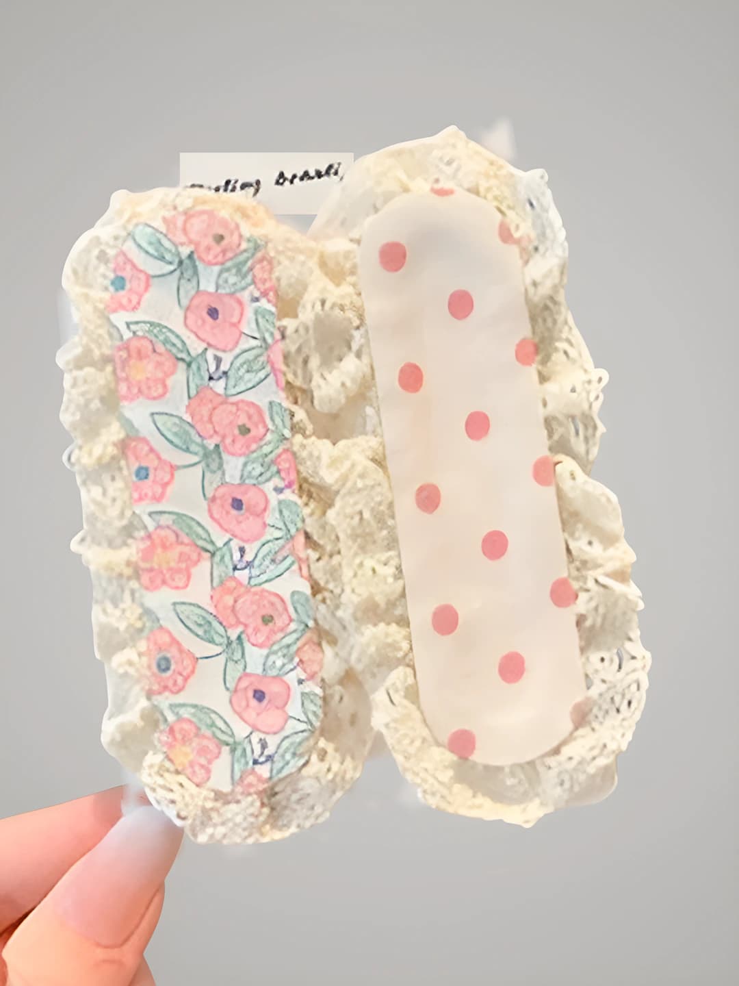 Pink polka set, 11*5 cm