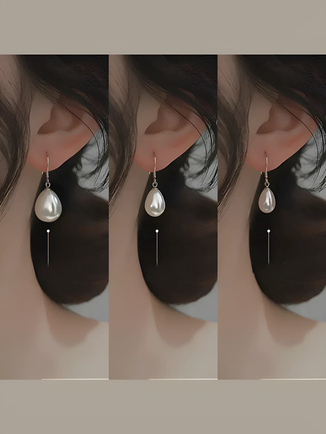 10mm teardrop pearl ear hooks