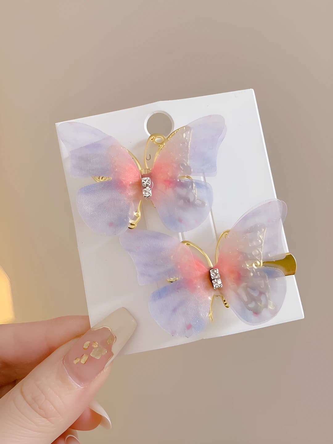 4# Grey-pink butterflies, 1 pair