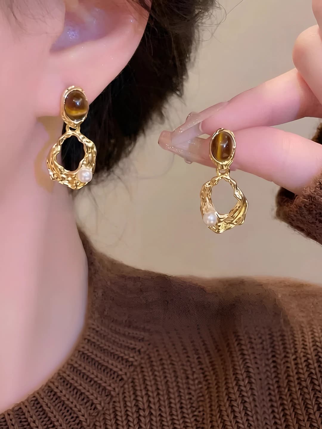 3# Irregular earrings A2089 Gold