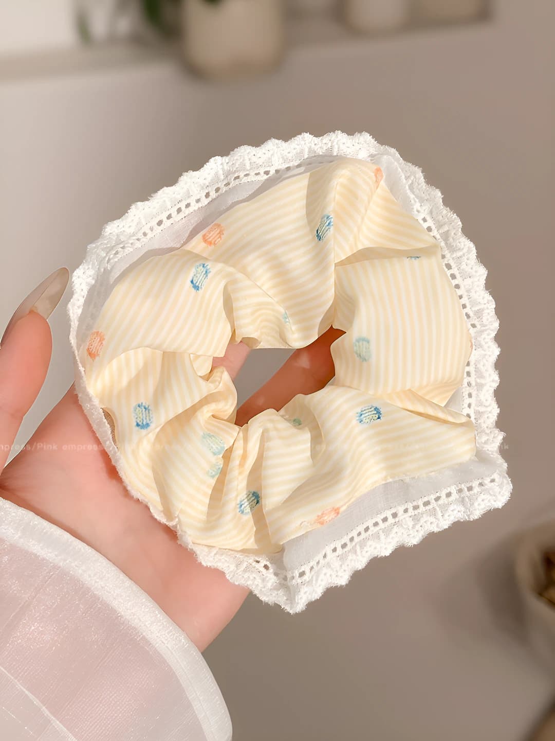 Polka stripe, yellow 12.5 cm