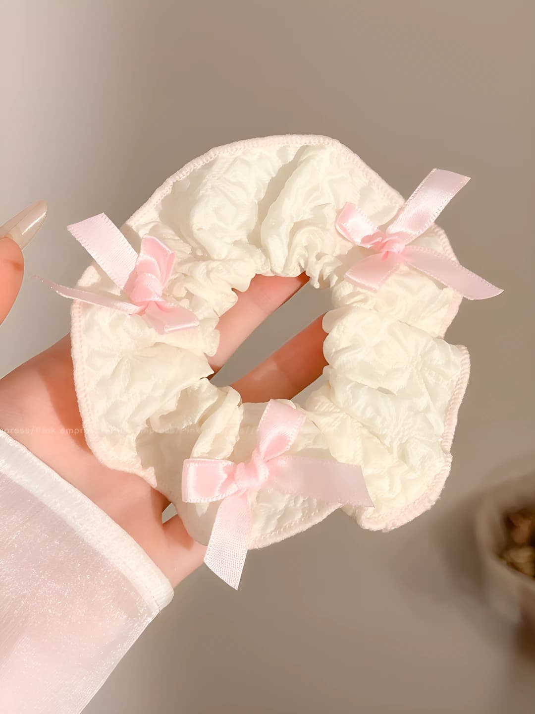 Pink, bow, 11 cm