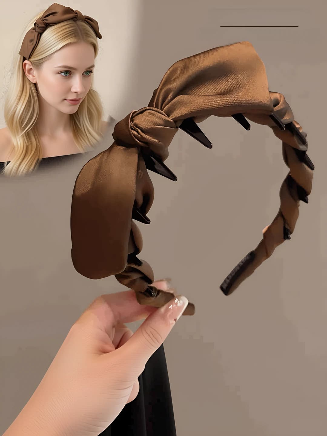 Women's satin bow headband, new 2026 model, sweet style hair accessory