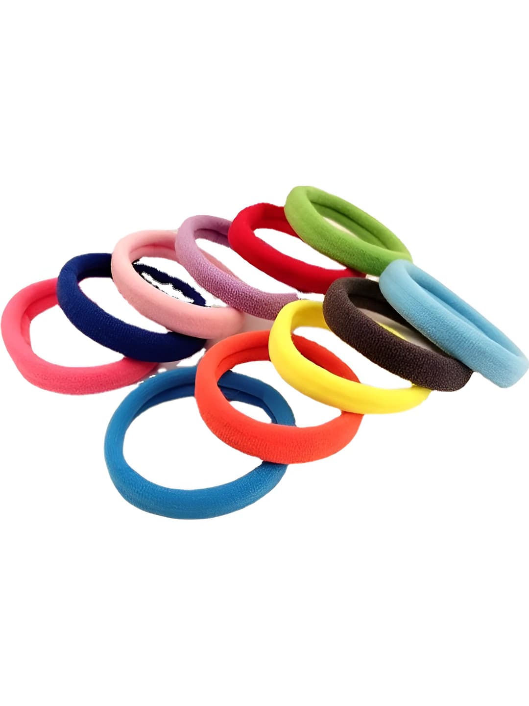 Women's colorful large terry cloth hair ties, high stretch, for ponytail
