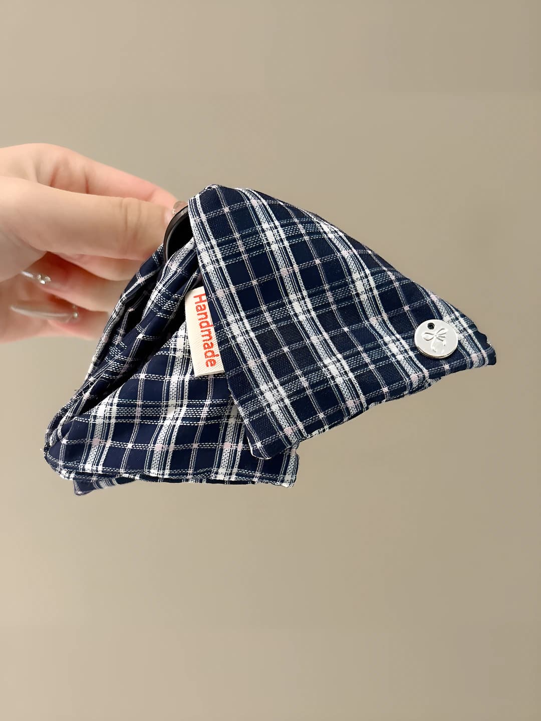 Navy, plaid, 14 cm