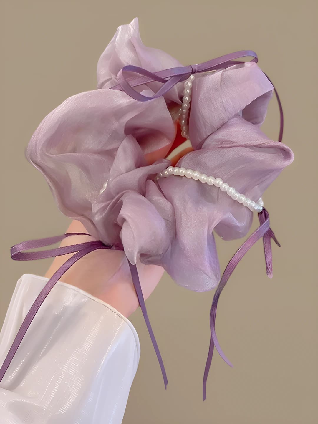 4# Purple mesh hair tie 9 cm