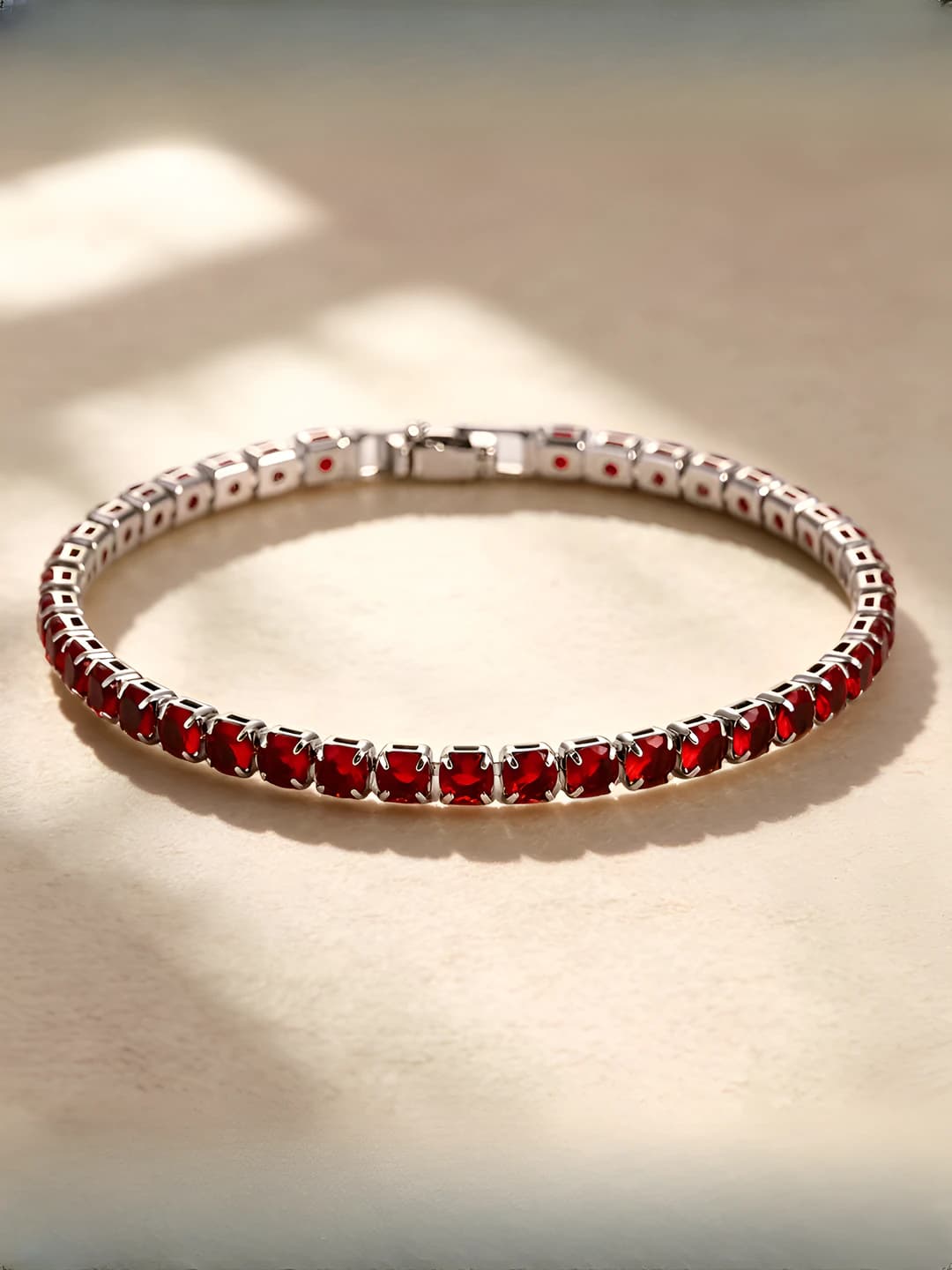L727-2 White gold, bright red, 17 cm
