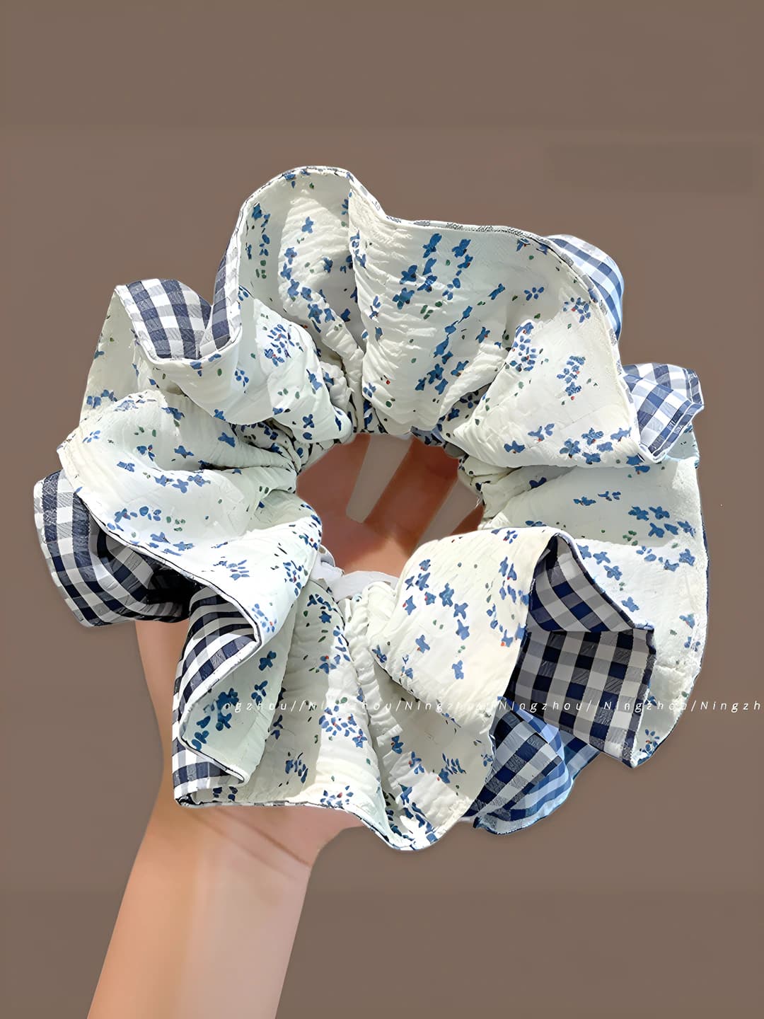 6# Синие мелкие цветы тканевый малый ~12cm