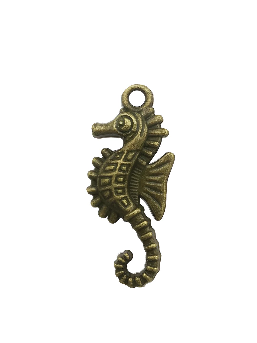 1 pc antique teal seahorse 12x29mm