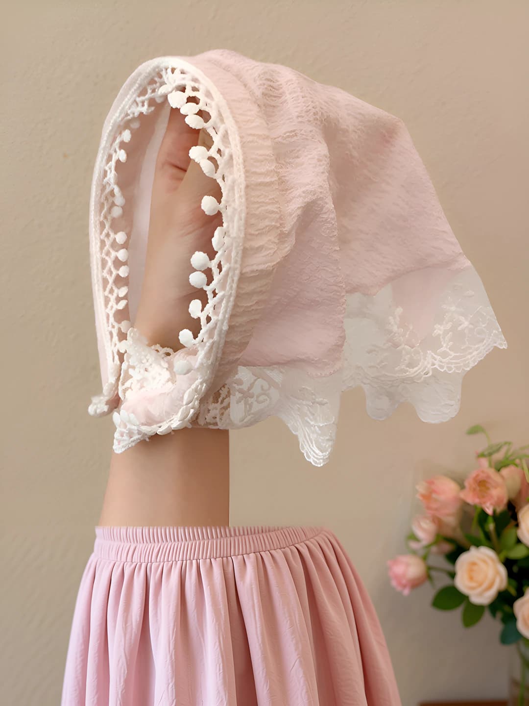 7# Pink lace headband